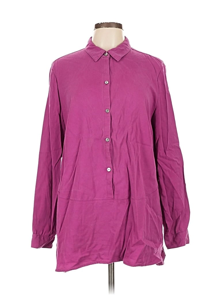 Click to view more detailed imagery on our partner's website Pre-owned Jjill Long Sleeve Button Down Shirt In Purple