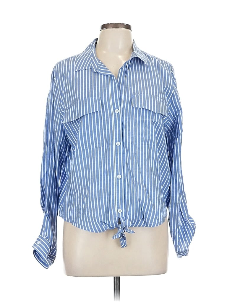 Click to view more detailed imagery on our partner's website Pre-owned Beachlunchlounge Long Sleeve Button Down Shirt In Blue