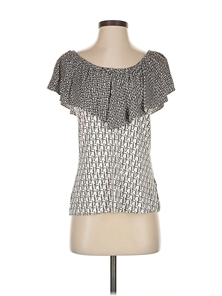 Click to view more detailed imagery on our partner's website Pre-owned Anthropologie Short Sleeve Blouse In Silver