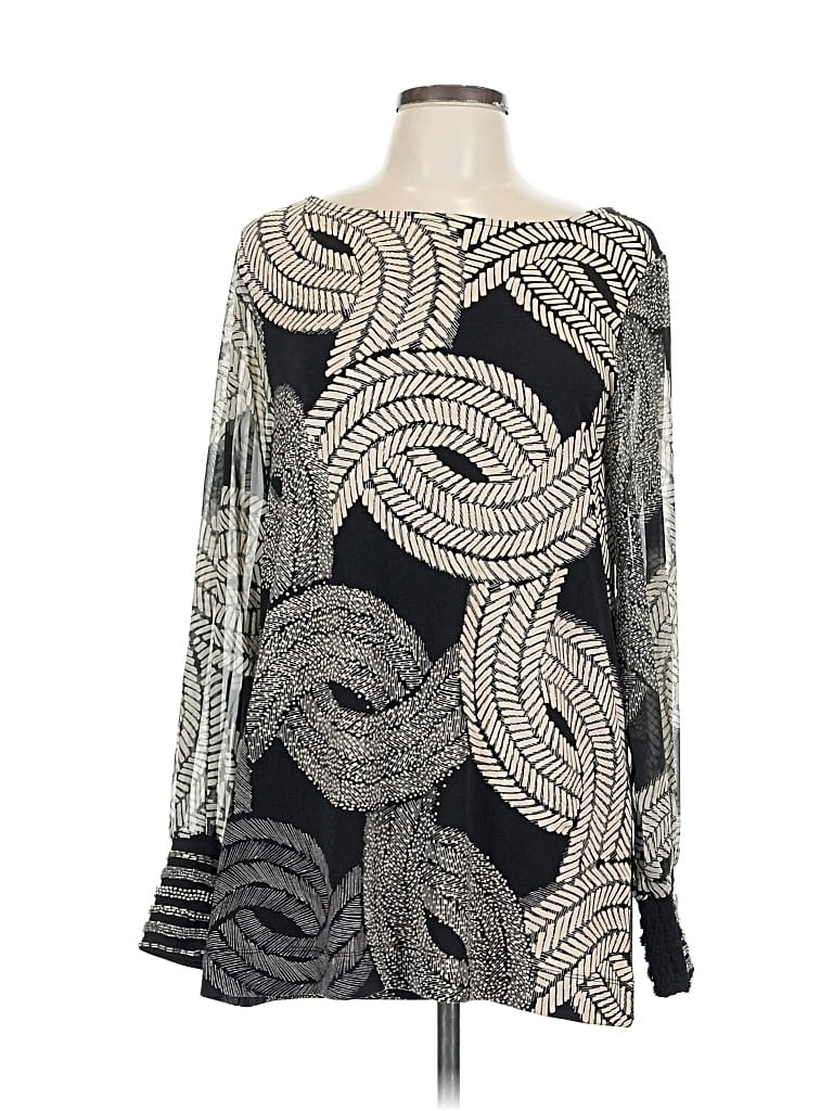 Pre-owned Alfani 3/4 Sleeve Top Black Boatneck Tops