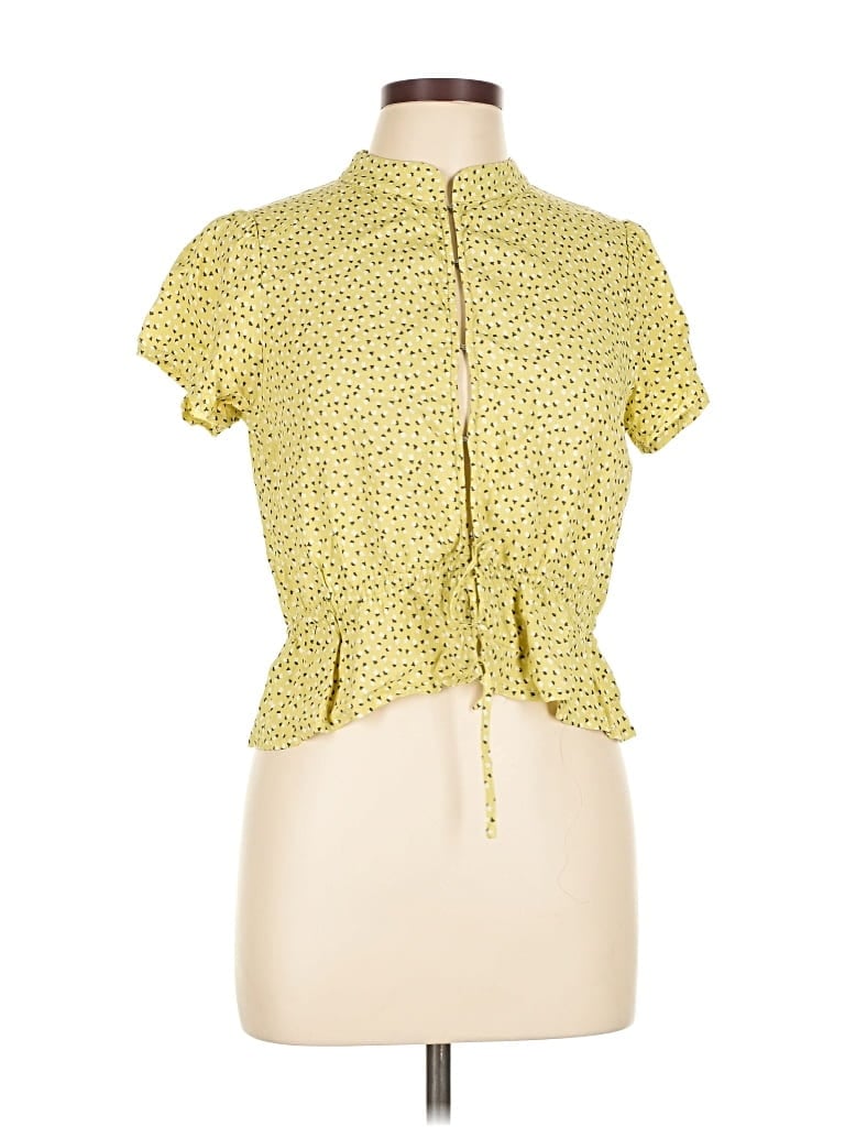 Pre-owned Rolla's Short Sleeve Blouse In Yellow