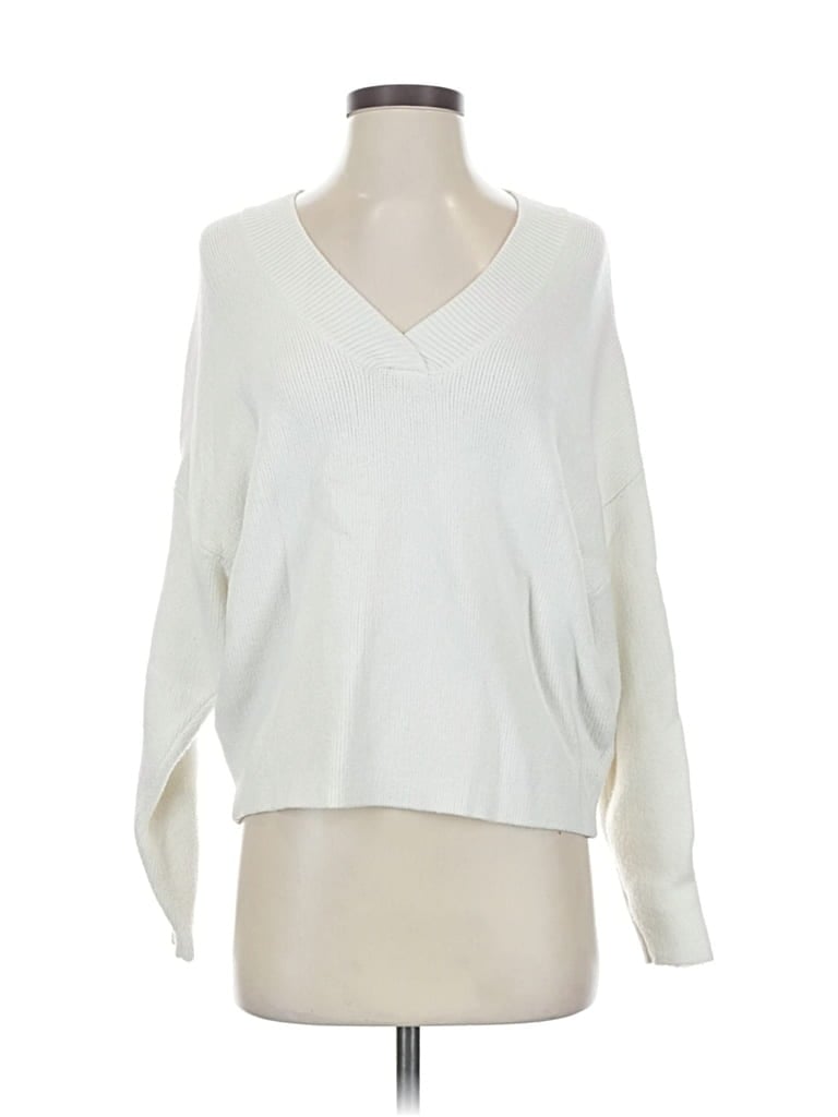 Pre-owned Express Pullover Sweater In White