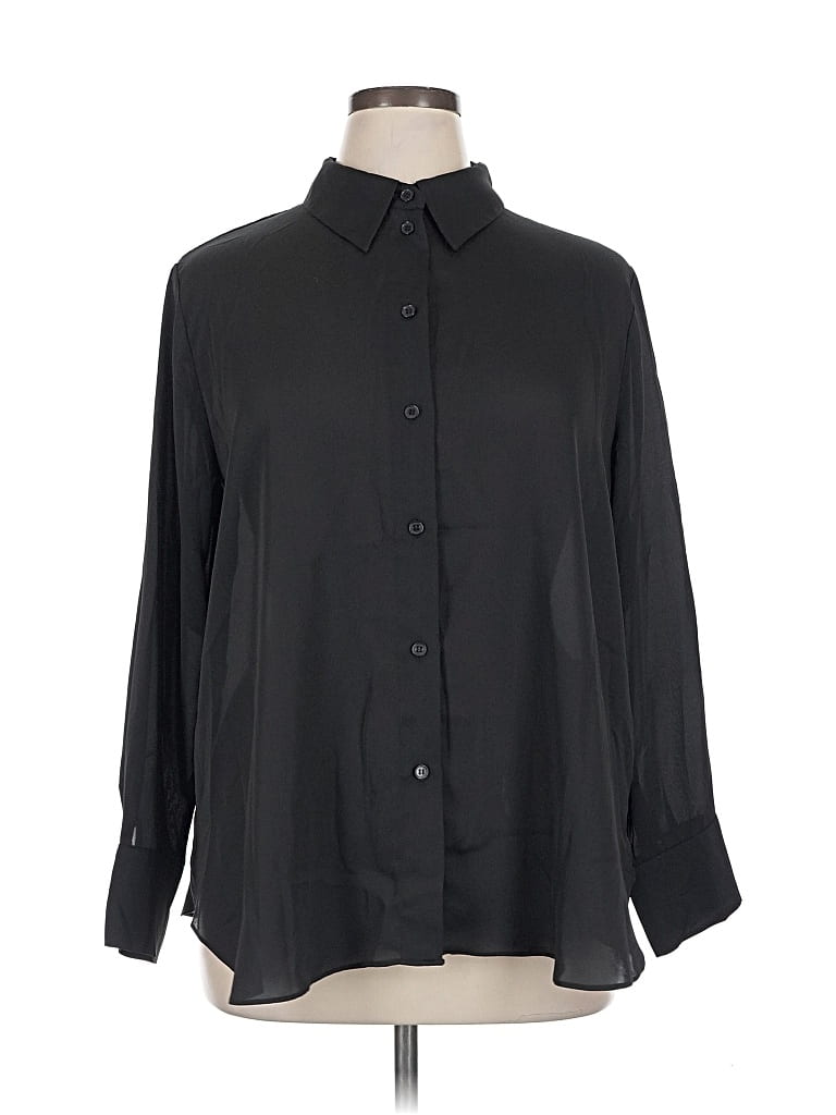 Pre-owned H&m 3/4 Sleeve Blouse In Black