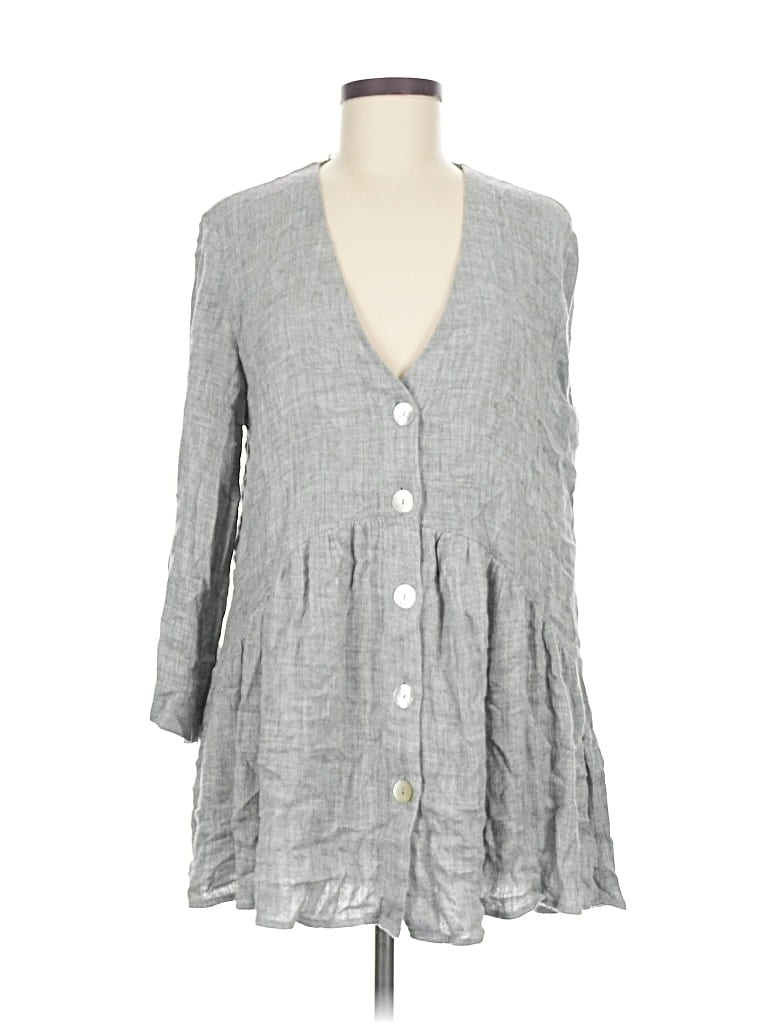 Click to view more detailed imagery on our partner's website Pre-owned Zara 3/4 Sleeve Button Down Shirt In Gray