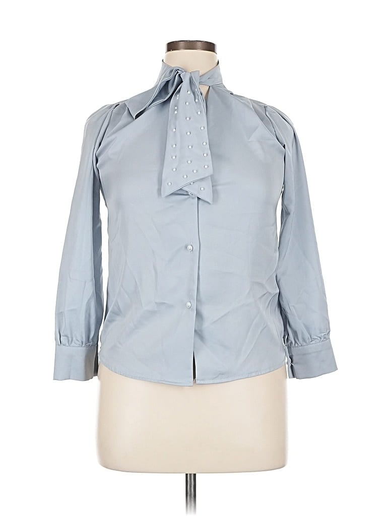 Pre-owned Guess 3/4 Sleeve Blouse In Blue