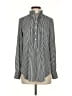 Ann Taylor LOFT 100% Polyester Stripes Gray Long Sleeve Blouse Size XS - photo 1