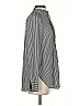 Ann Taylor LOFT 100% Polyester Stripes Gray Long Sleeve Blouse Size XS - photo 4
