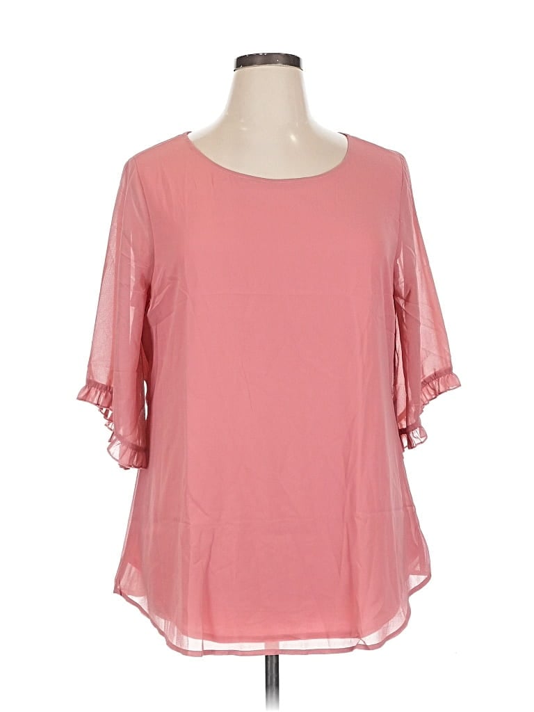 Pre-owned Unbranded Short Sleeve Blouse In Pink