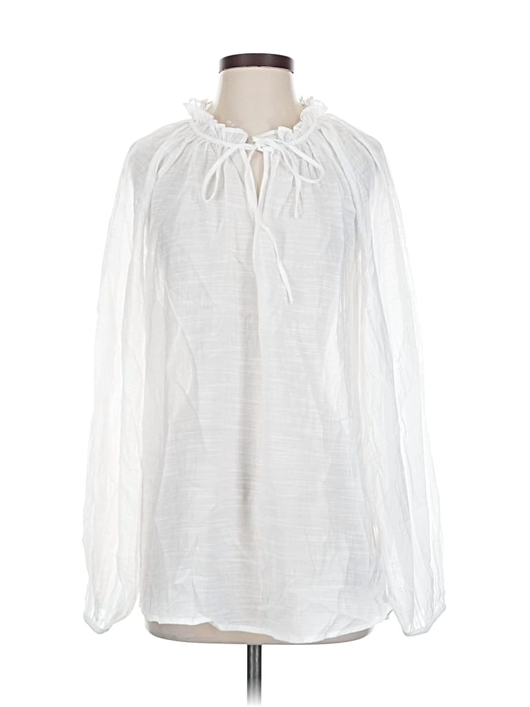 H&m Long Sleeve Blouse In White