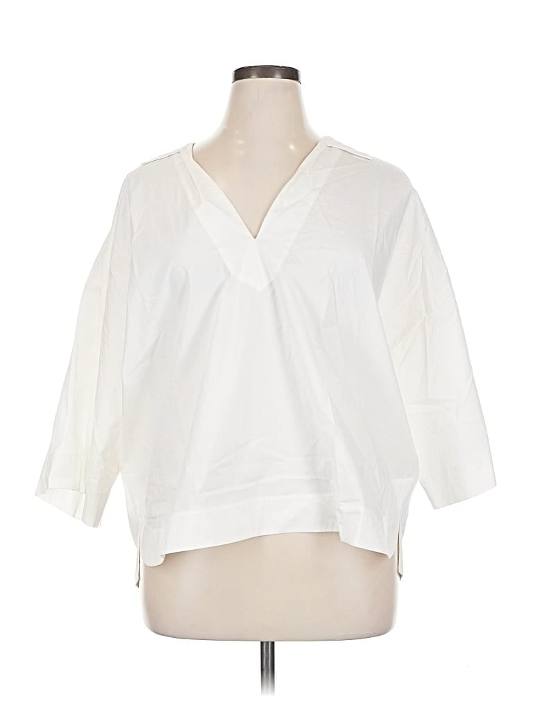 Pre-owned Frame 3/4 Sleeve Blouse In White