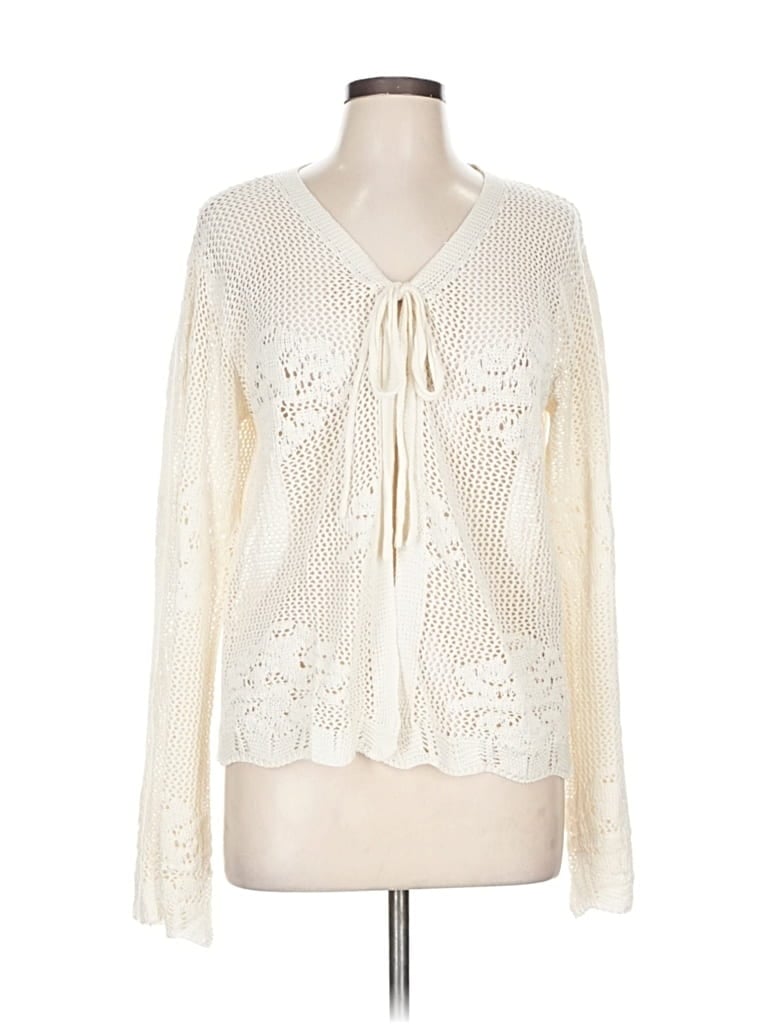 Pre-owned Shein Cardigan Sweater In White