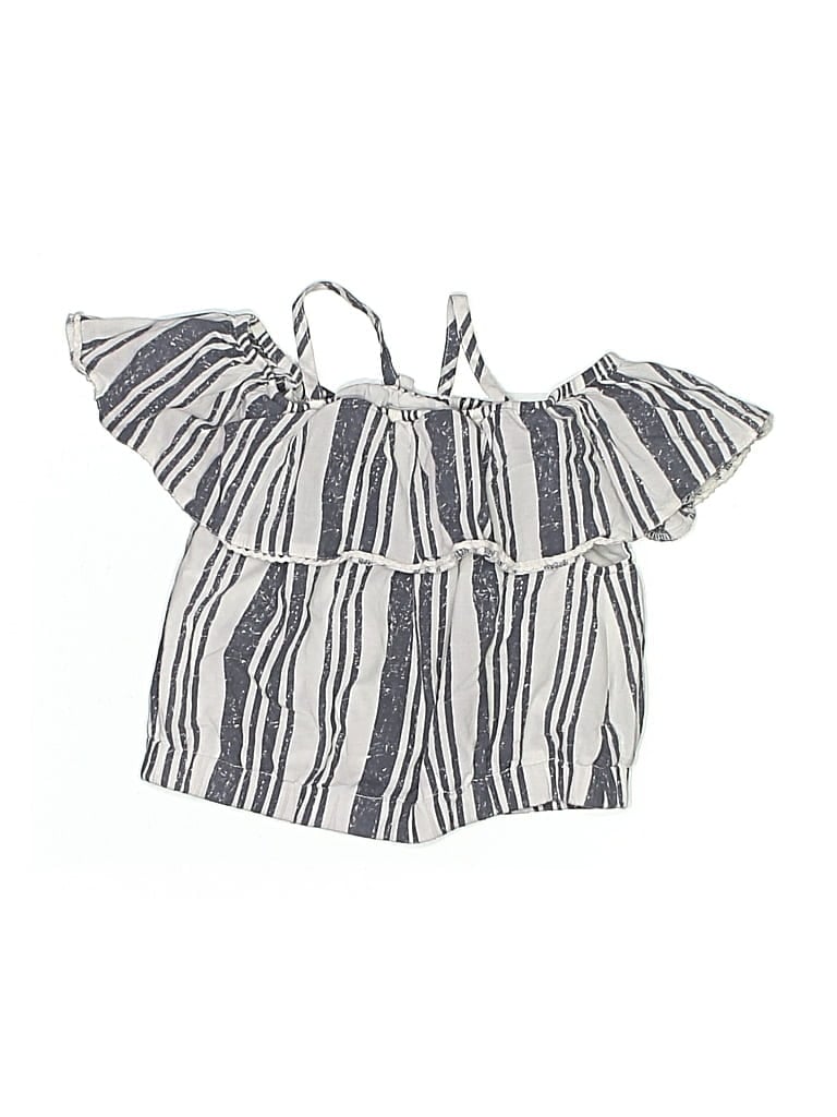 Pre-owned Haute Hippie Kids' Short Sleeve Top Silver Cold Shoulder Neckline Tops