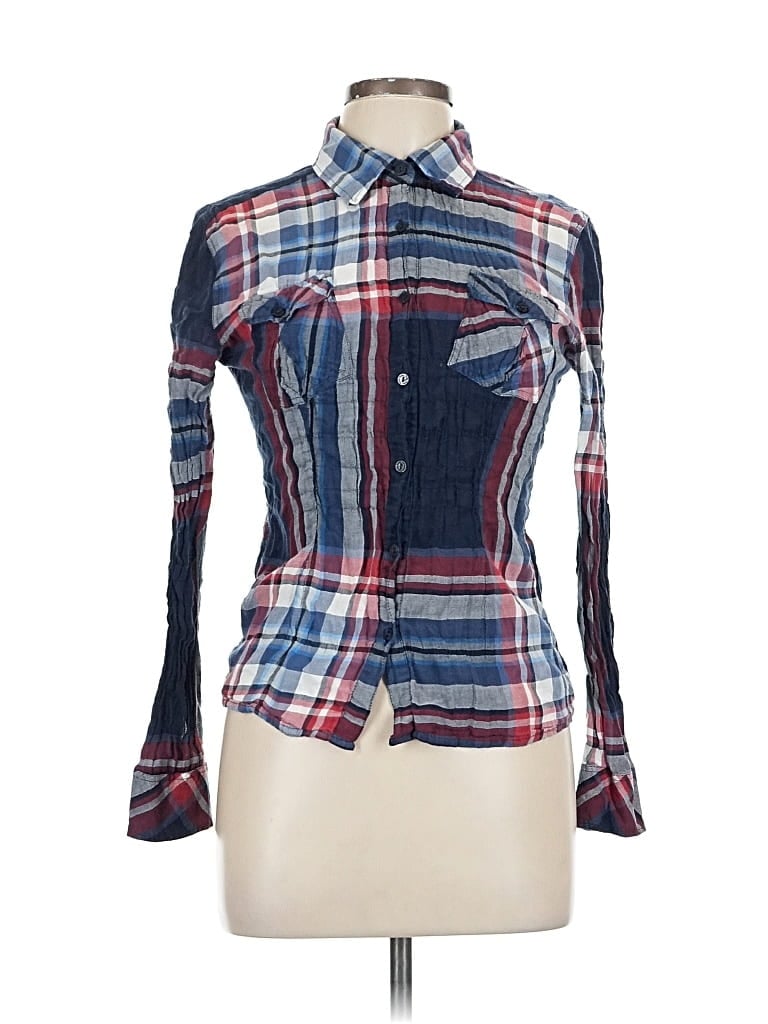 Pre-owned Assorted Brands Long Sleeve Button Down Shirt In Blue