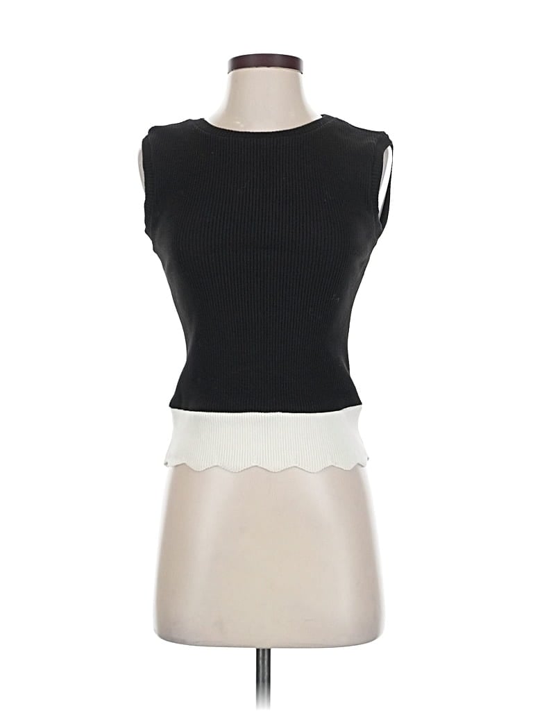 INDUSTRY Pre-owned Sleeveless Top Black Boatneck Tops