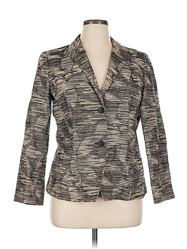 Pre-owned Lafayette 148 Blazer Jacket In Gray