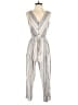 Angie 100% Rayon Stripes Silver Jumpsuit Size S - photo 1