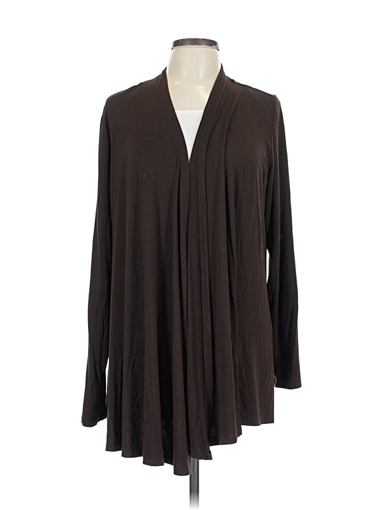 Pre-owned Karen Scott Cardigan Sweater In Brown