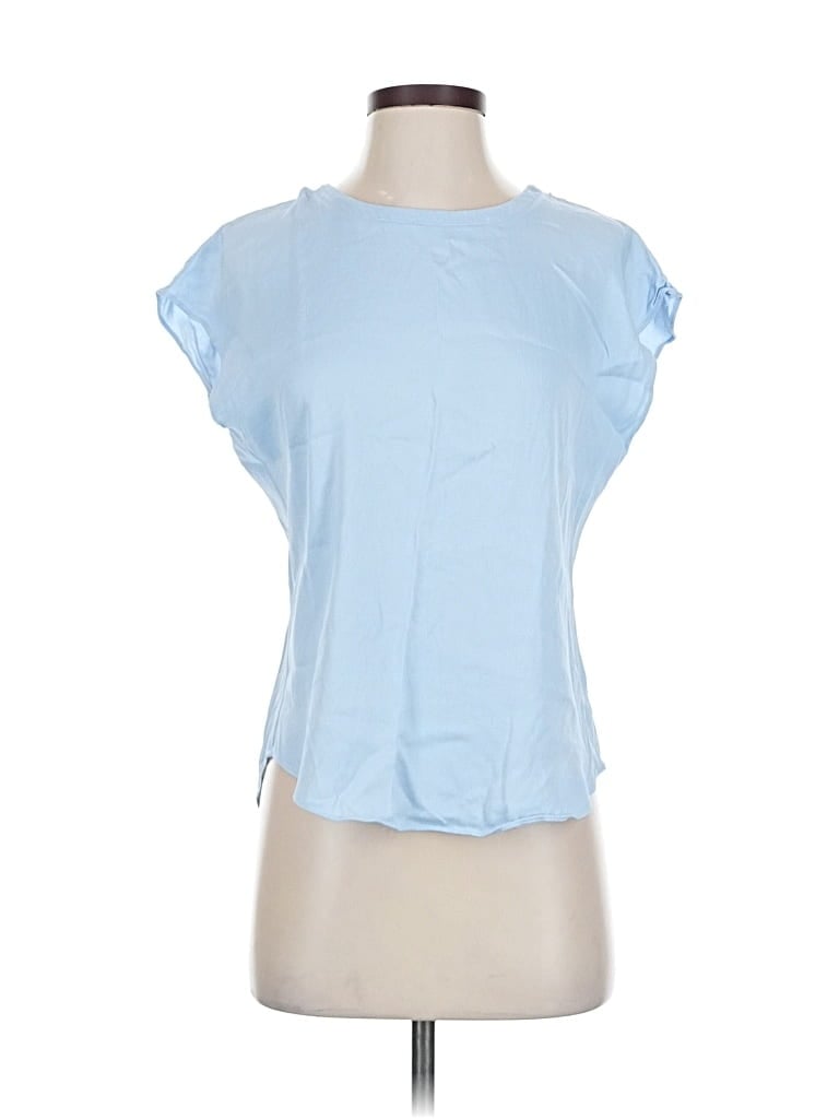 NORDSTROM Pre-owned Short Sleeve Top Blue Keyhole Neckline Tops