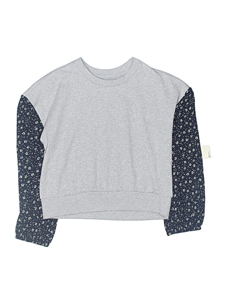Pre-owned Madden Girl Kids' Long Sleeve Top Gray Crew Neck Tops