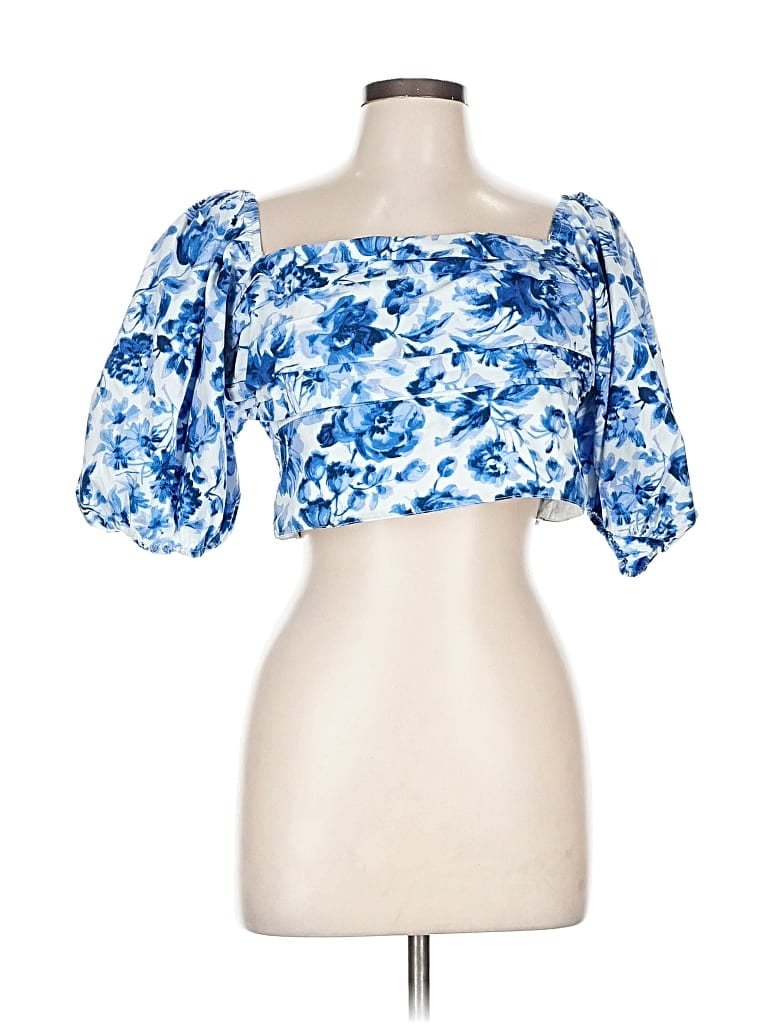 Pre-owned Abercrombie & Fitch 3/4 Sleeve Blouse In Blue