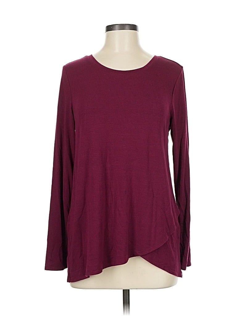 Pre-owned Assorted Brands Long Sleeve T-shirt In Burgundy