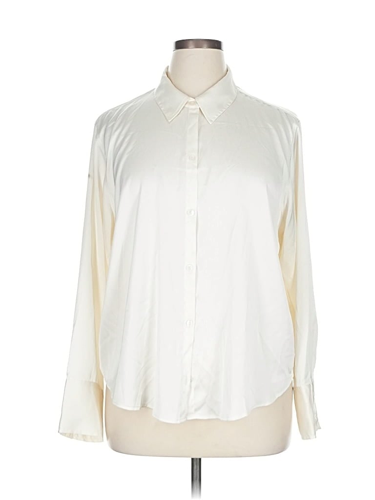 Pre-owned Abercrombie & Fitch Long Sleeve Blouse In White