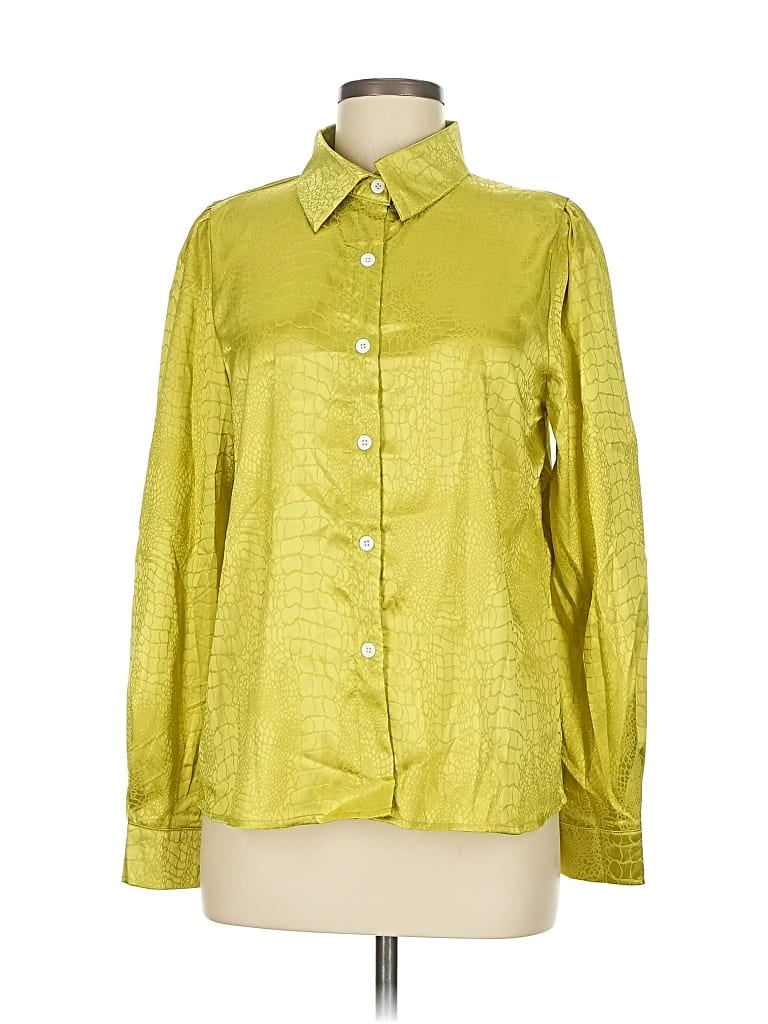 Pre-owned Shein Long Sleeve Blouse In Green