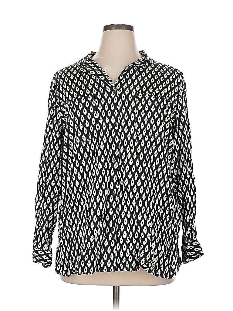 Pre-owned Old Navy Long Sleeve Blouse In Black