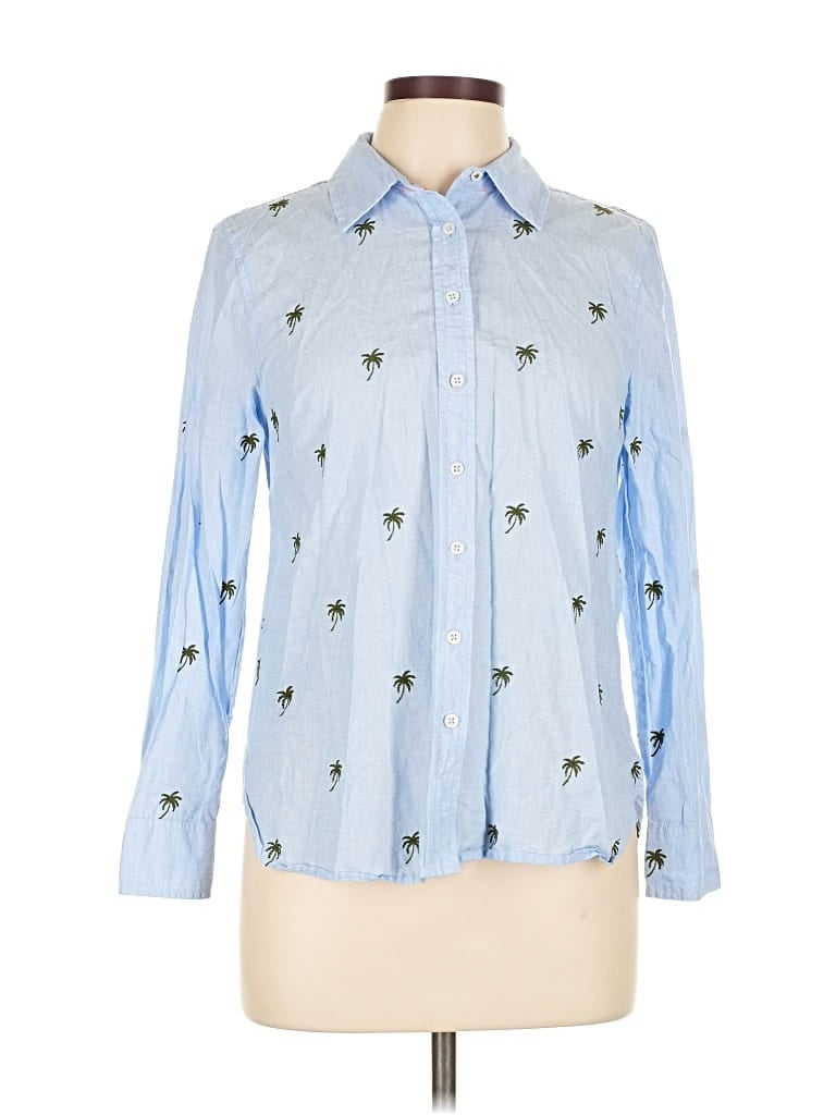 Pre-owned Talbots Long Sleeve Blouse In Blue