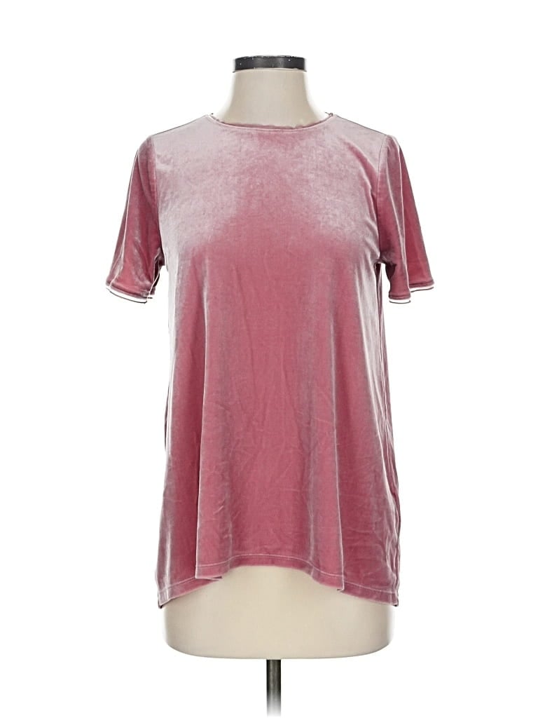 Pre-owned Elie Tahari Short Sleeve Top Pink Crew Neck Tops