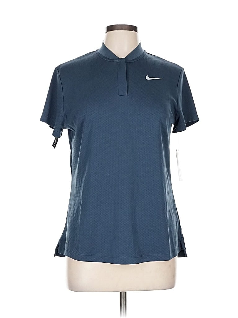 Pre-owned Nike Short Sleeve Polo Shirt In Blue