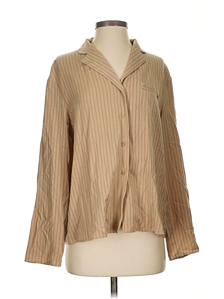 Pre-owned Unbranded Long Sleeve Blouse In Brown