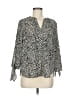 MICHAEL Michael Kors Animal Print Black Silver 3/4 Sleeve Blouse Size M - photo 1