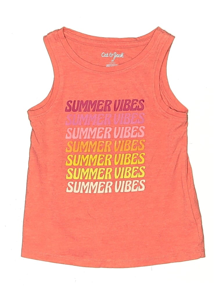 Click to view more detailed imagery on our partner's website Pre-owned Cat & Jack Kids' Sleeveless T-shirt In Orange
