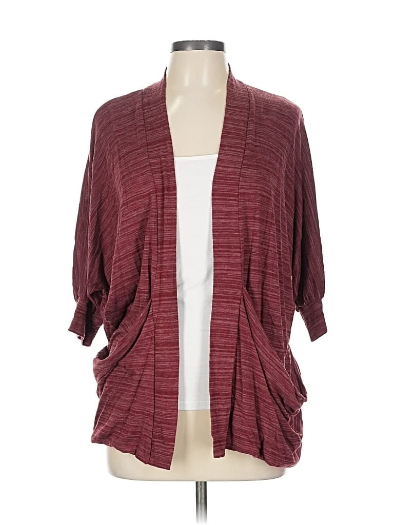 Pre-owned Bobeau Cardigan Sweater In Burgundy