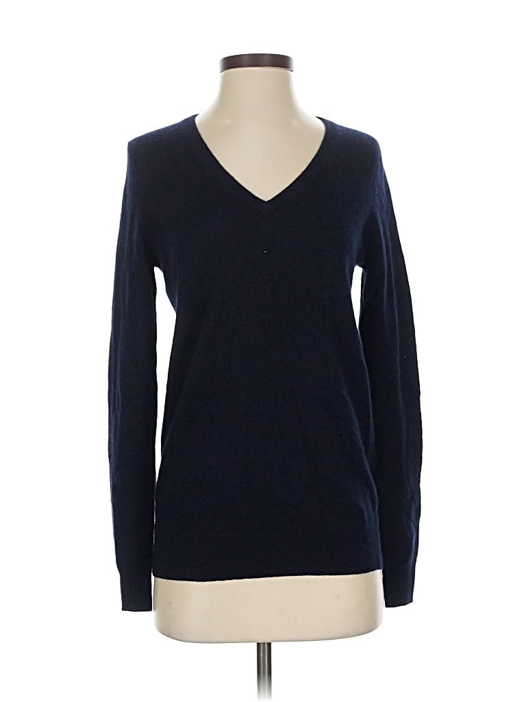 Pre-owned C By Bloomingdale's Cashmere Pullover Sweater In Blue
