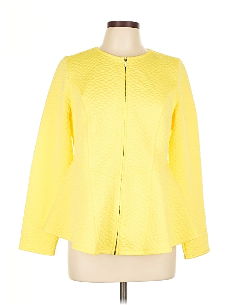 Click to view more detailed imagery on our partner's website Pre-owned Isaac Mizrahi Live Long Sleeve Blouse In Yellow