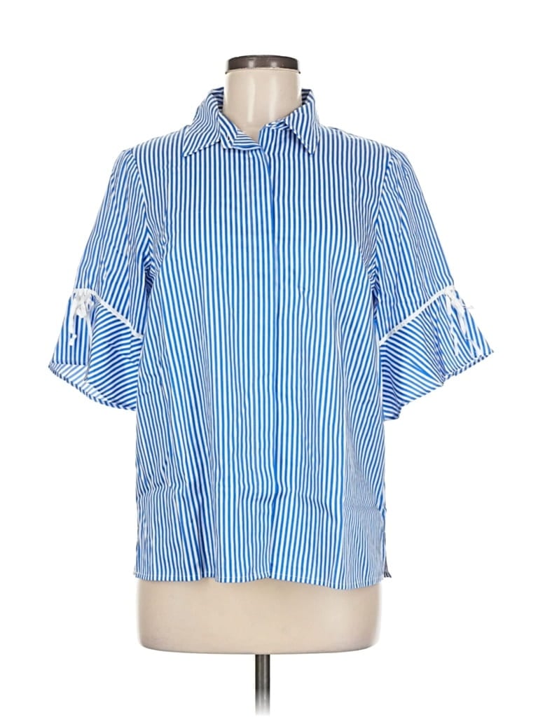 Click to view more detailed imagery on our partner's website Pre-owned Draper James 3/4 Sleeve Button Down Shirt In Blue