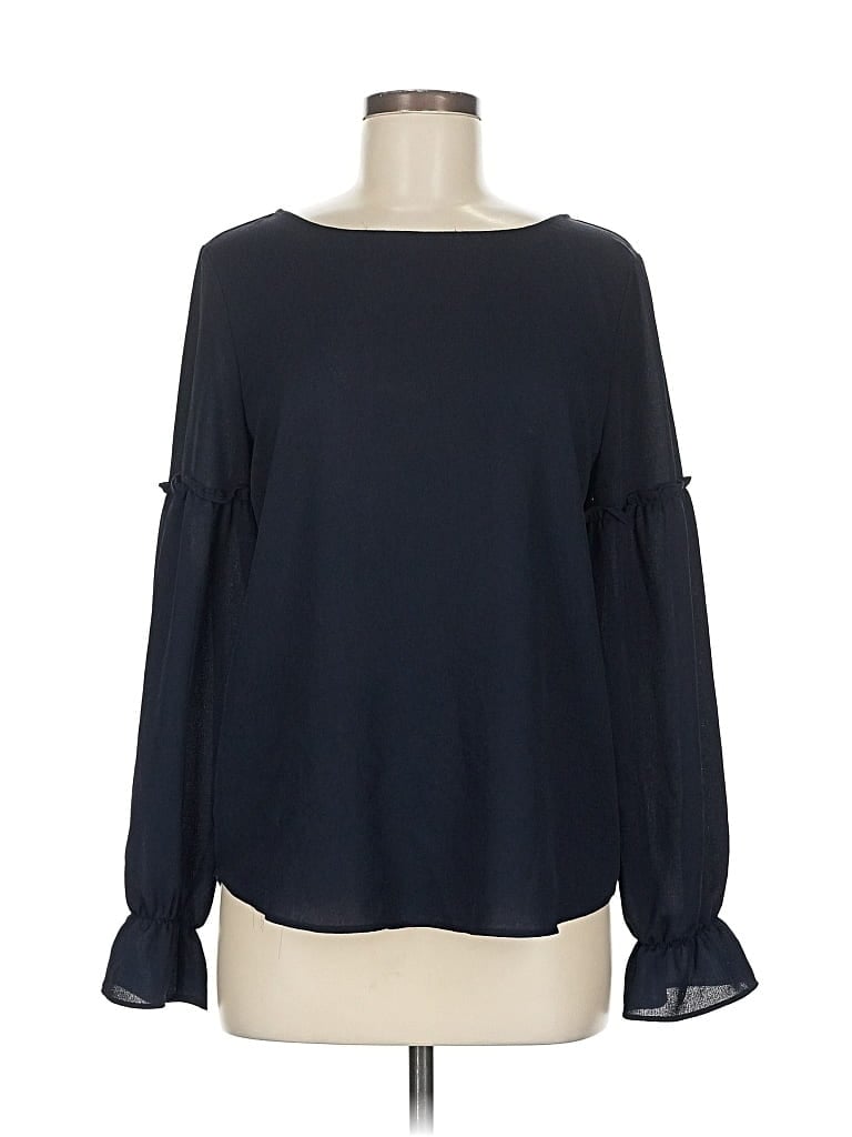 Pre-owned Ann Taylor Long Sleeve Blouse In Blue