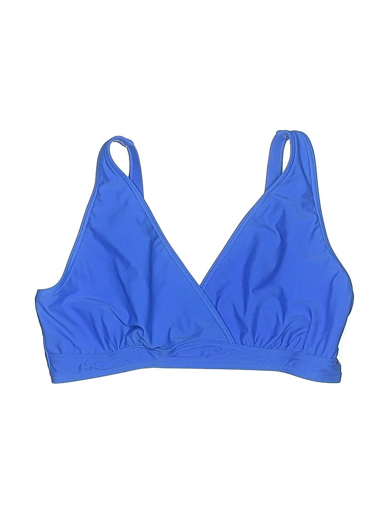 CHARMO Pre-owned Swimsuit Top Blue Solid Pattern Swimwear