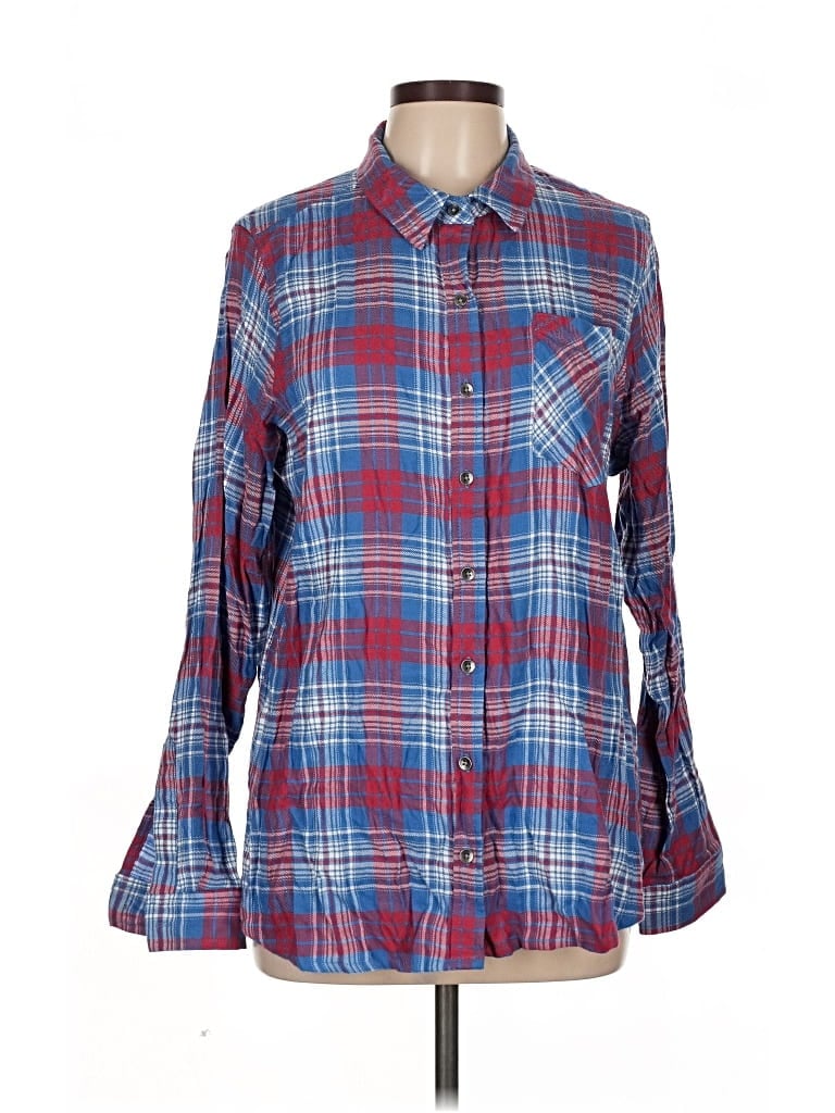 Pre-owned Vanilla Star Long Sleeve Button Down Shirt In Blue