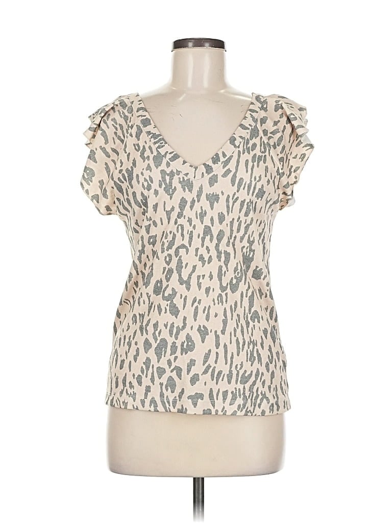 Pre-owned Chaser Short Sleeve Top Ivory Sweetheart Neckline Tops In White