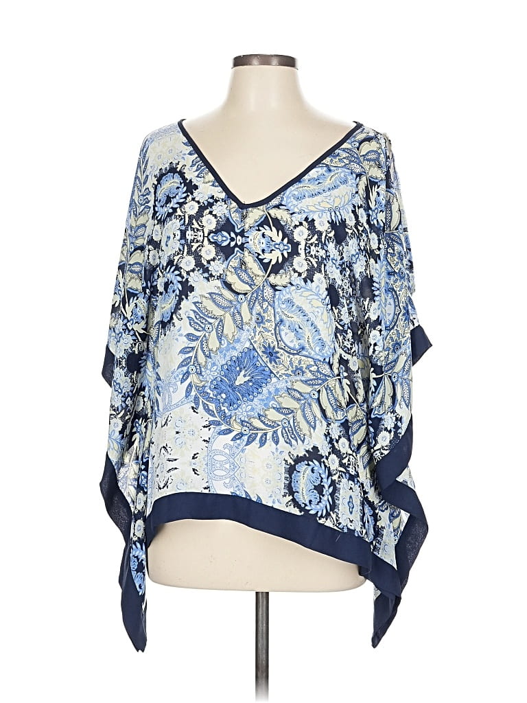 Pre-owned A. Byer 3/4 Sleeve Blouse In Blue