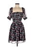 Allison 100% Polyester Floral Black Casual Dress Size S - photo 1