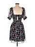 Allison 100% Polyester Floral Black Casual Dress Size S - photo 2