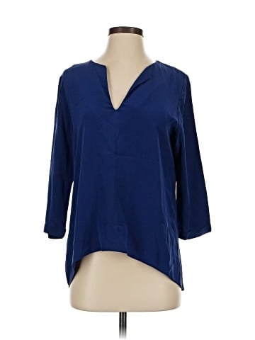 Lavender Brown 3/4 Sleeve Silk Top (view 1)