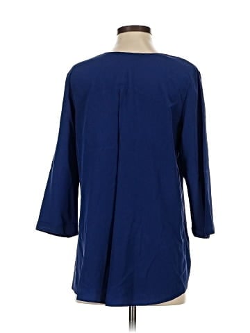 Lavender Brown 3/4 Sleeve Silk Top (view 2)