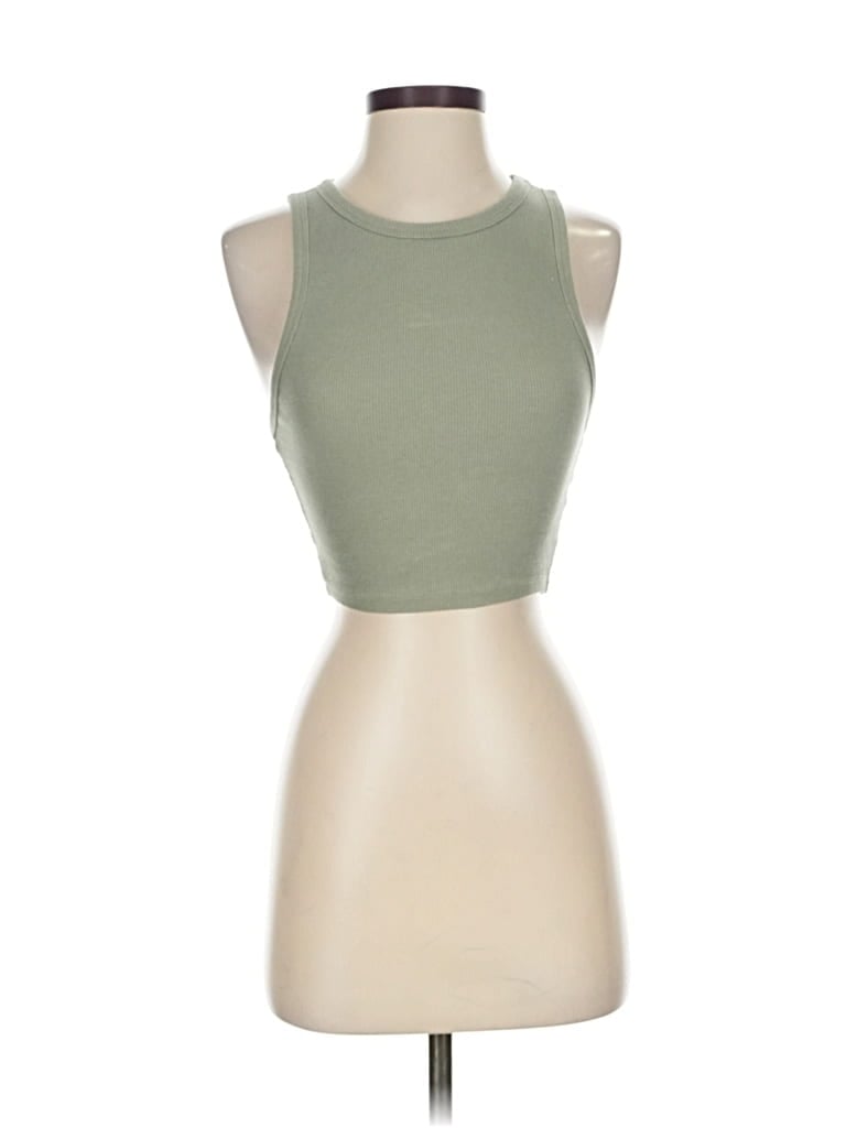 Click to view more detailed imagery on our partner's website Pre-owned Zara Sleeveless Top Green Halter Neckline Tops