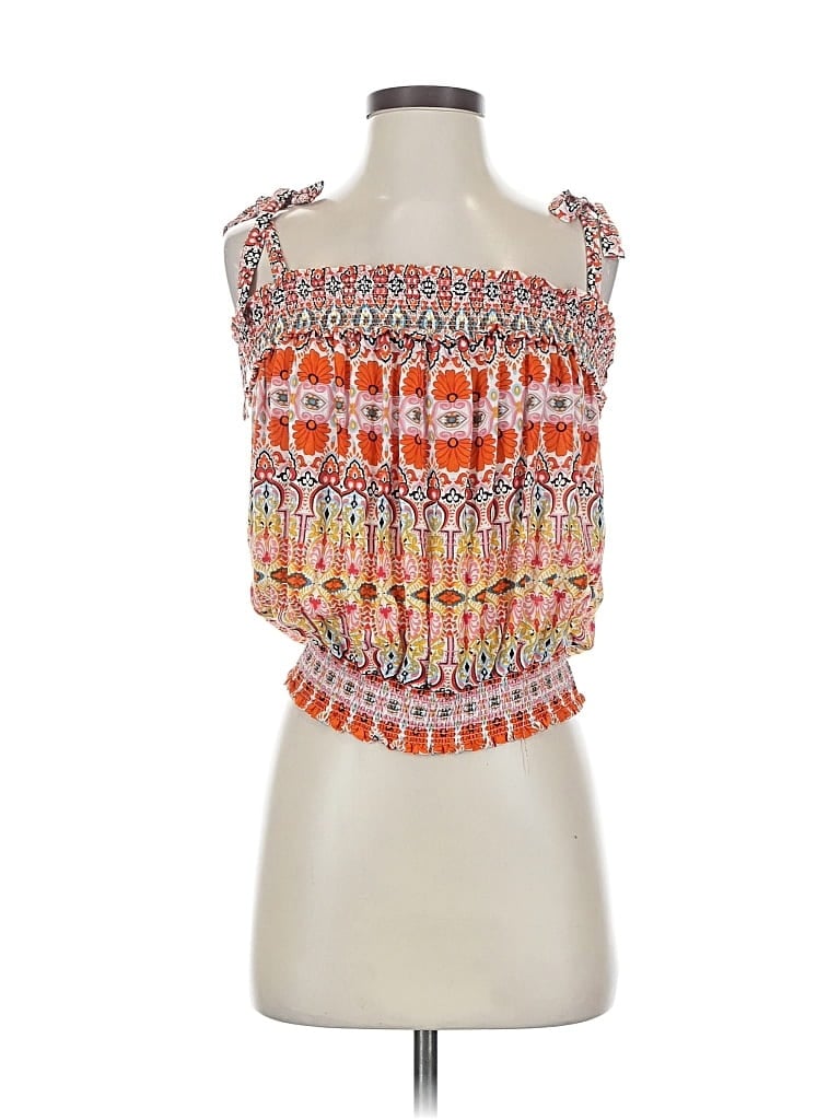 Pre-owned Rachel Zoe Tjx Sleeveless Blouse In Orange