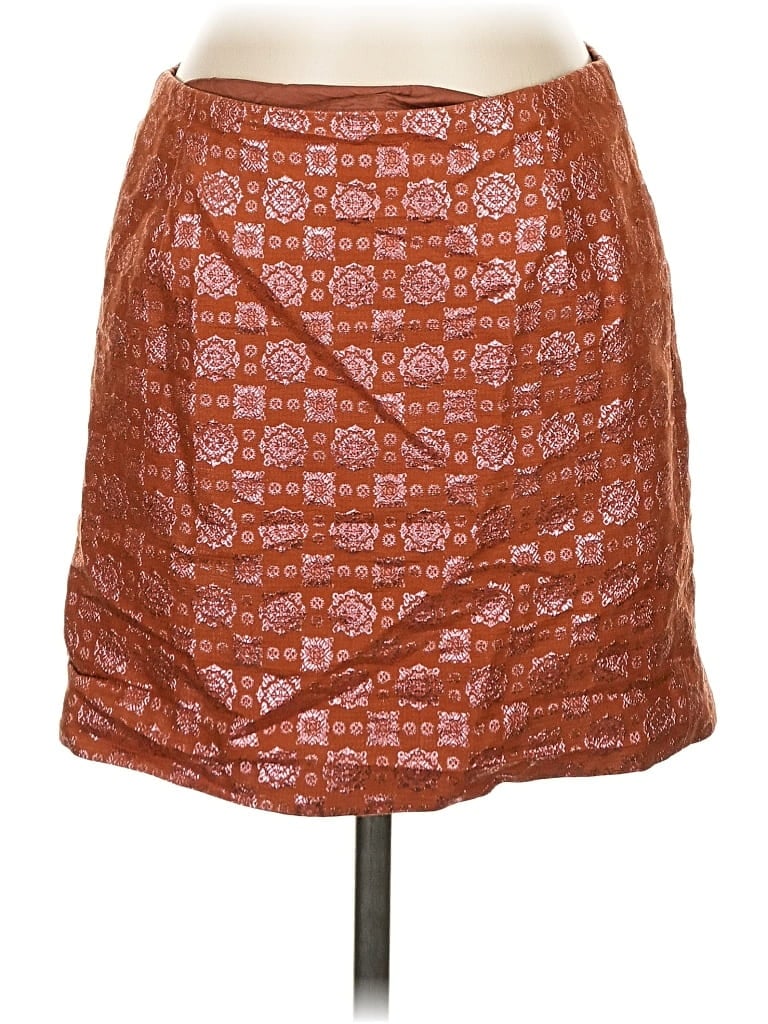 Pre-owned J.crew Collection Silk Skirt In Orange